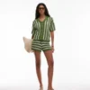 Camicia coordinata a righe in maglieria di Topshop