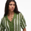 Camicia coordinata a righe in maglieria di Topshop