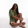 Camicia coordinata a righe in maglieria di Topshop