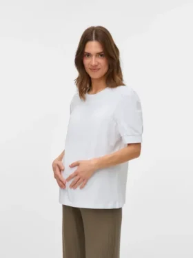 Camicia dalla vestibilità regolare con scollo rotondo e maniche a palloncino