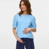 Camicia dalla vestibilità regolare con scollo rotondo e maniche a palloncino