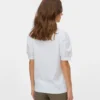 Camicia dalla vestibilità regolare con scollo rotondo e maniche a palloncino