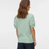 Camicia dalla vestibilità regolare con scollo rotondo e maniche a palloncino