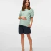Camicia dalla vestibilità regolare con scollo rotondo e maniche a palloncino