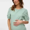 Camicia dalla vestibilità regolare con scollo rotondo e maniche a palloncino