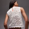 Canotta in maglieria con bordo smerlato “Stitchy” di Topshop