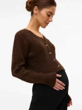 Cardigan in maglieria a vestibilità regolare con collo rotondo