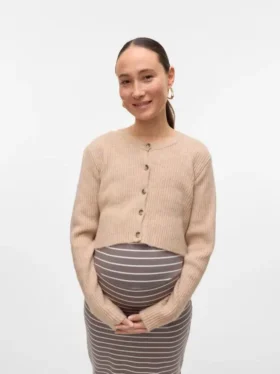 Cardigan in maglieria a vestibilità regolare con collo rotondo