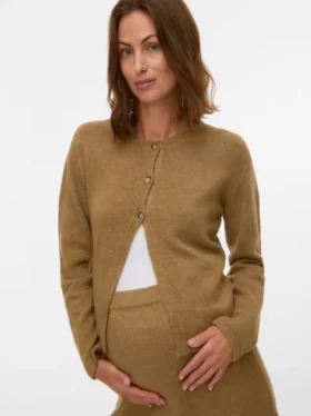 Cardigan in maglieria a vestibilità regolare con collo rotondo