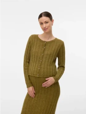 Cardigan in maglieria a vestibilità regolare con collo rotondo