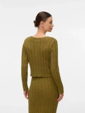 Cardigan in maglieria a vestibilità regolare con collo rotondo