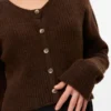 Cardigan in maglieria a vestibilità regolare con collo rotondo