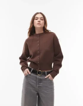 Cardigan Topshop in maglieria, aderente in vita