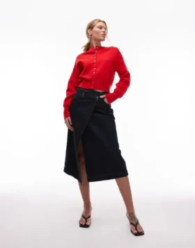 Cardigan Topshop in maglieria, aderente in vita