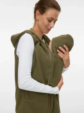 Gilet in maglieria con cappuccio dalla vestibilità regolare