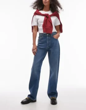 Jeans a vita alta e taglio dritto di Topshop