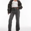 Jeans a vita alta e taglio dritto di Topshop