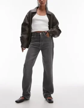 Jeans a vita alta e taglio dritto di Topshop