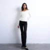 Jeans a vita alta e taglio svasato Tsjamie