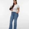 Jeans a vita alta e taglio svasato Vmctanna