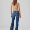 Jeans a vita alta e taglio svasato Vmselina