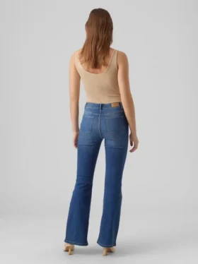 Jeans a vita alta e taglio svasato Vmselina