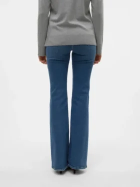 Jeans a vita alta e taglio svasato Vmselina