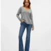 Jeans a vita alta e taglio svasato Vmselina