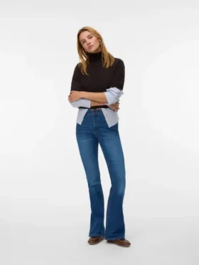 Jeans a vita alta e taglio svasato Vmsiga