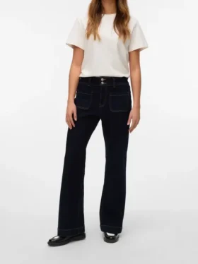 Jeans a vita alta e taglio svasato Vmvivianne