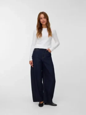 Jeans a vita alta e vestibilità ampia Vmkaitlin