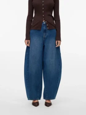 Jeans a vita alta e vestibilità ampia Vmkaitlin
