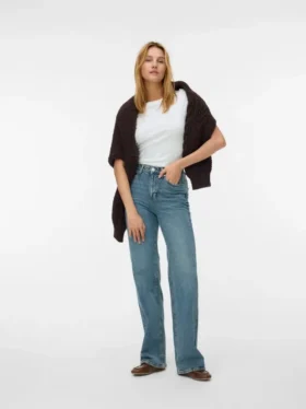 Jeans a vita alta e vestibilità ampia Vmtessa