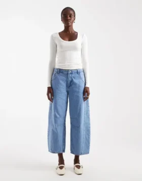 Jeans a vita alta e vestibilità Barrel Fit di Tsbella