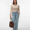Jeans a vita alta e vestibilità dritta Vmctessa