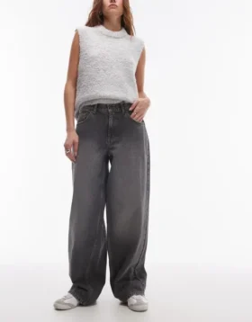 Jeans a vita bassa e gamba larga Topshop
