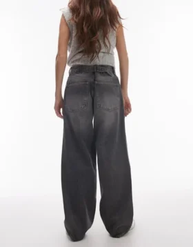 Jeans a vita bassa e gamba larga Topshop