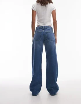 Jeans a vita bassa e gamba larga Topshop
