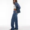 Jeans a vita bassa e gamba larga Topshop