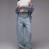 Jeans a vita bassa e vestibilità ampia di Topshop