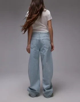 Jeans a vita bassa e vestibilità ampia di Topshop