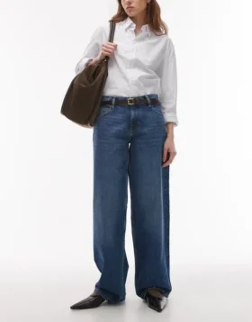 Jeans a vita bassa e vestibilità comoda di Topshop