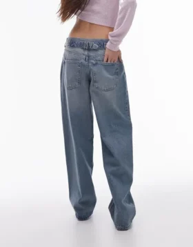 Jeans a vita bassa e vestibilità comoda di Topshop