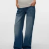 Jeans a vita media con gamba larga
