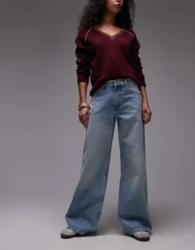 Jeans a vita media e gamba larga di Topshop