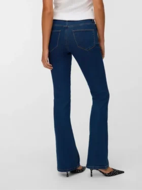 Jeans a vita media e taglio svasato Vmelly