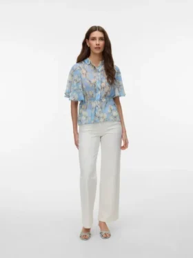 Jeans Awrena a vita media e gamba larga