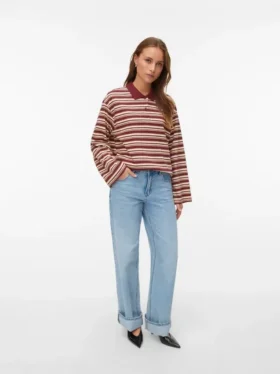 Jeans Awrena a vita media e gamba larga