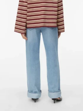 Jeans Awrena a vita media e gamba larga