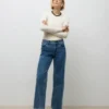 Jeans Awrena a vita media e gamba larga